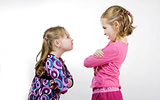 Two girls arguing